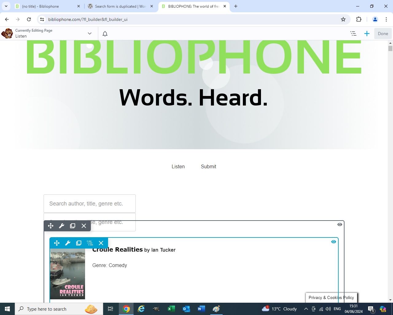 Bibliophone screen grab